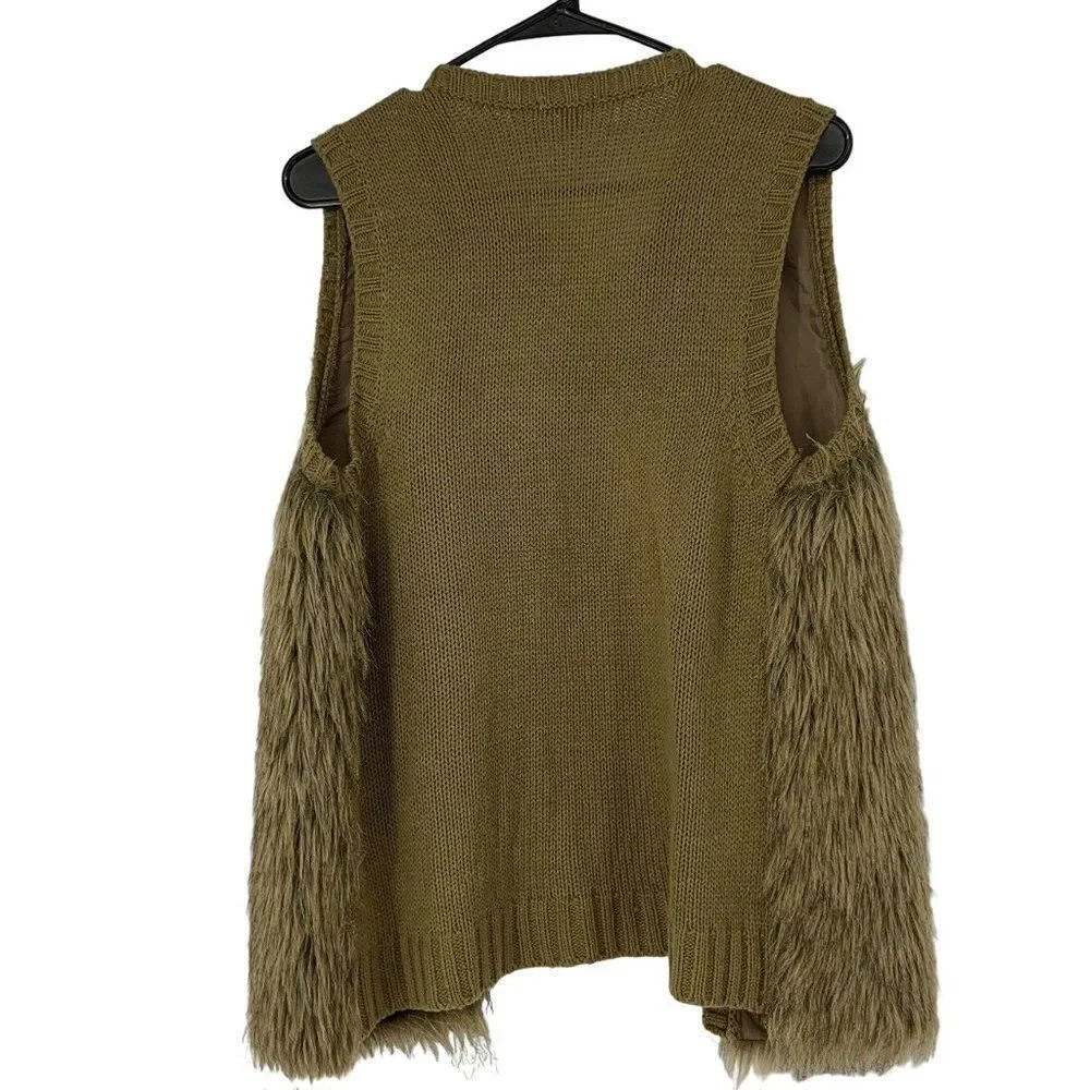 Womens Xhilaration Size S Faux Fur Vest Target Releasae 2014 Knit Sweater 3132 - Picture 6 of 7